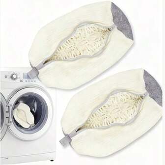 1 st. 360° skotvättpåse för alla skotyper - Anti-deformation, maskintvättbar, lufttorkande skyddande tvättpåse med rik fleece inuti, perfekt för sneakers och vardagsskor, resevänligt skoskydd för gym, tvättstuga, studenthem, sport, utomhuspendling; perfekt present till högtiderna inklusive Halloween, Thanksgiving, jul; unisex lätt skovårdsväska som förbättrar skons formbevaring och tvättsäkerhet