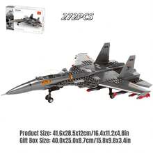 大型装甲飞机积木玩具套装（彩盒包装），军用飞机积木套装，适合儿童/青少年/成人 - 仿真模型 SR-71 黑鸟侦察机、AH-64 攻击直升机、J-15 飞鲨舰载战斗机 - 通用飞机展示支架 - 收藏级模型飞机玩具套装，家居办公室桌面装饰，圣诞节生日礼物 - Aircrafts - 查看 13
