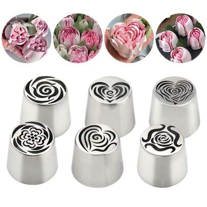 Extra Large Russian Piping Nozzles, Stainless Steel Piping Nozzles, Rose Flower Piping Nozzles, For Cake Decorating, Buttercream Piping Set, Edible Flower Cake Decorating, Cake Decorating Supplies