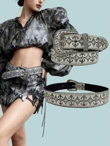 Retro American Style Waist Belt For Women, New European And American Layered Punk Style Leather Belt, Versatile For Jeans, Ins Fashion - Multicolor - View 8