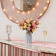 1/80pcs Artificial Silk Rose & Eucalyptus Flower Bouquet, Valentine's Day Gift, Wedding Decor DIY Wreath Supplies, Bridal Bouquet Accessory, Wedding Car Decor, Arch Decor, Home, Restaurant, Bedroom, Vase Decor, Birthday Party Decor, New Year Gift