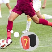 1 Pair Red #7 Football Shin Guards, Comfortable Fit, Unique Size Design Suitable For Football Or Other Sports - Multicolor - View 10