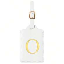Personalized Initial Luggage Tag, Leather Letter Cute Luggage Tag With Privacy Name Card, Embroidered Letter Combination Travel Bag Backpack Label, Gift For Women, Children, Girls, Teenagers (A~Z), Luggage Tag Travel Accessory, Travel Essential, Travel Organization, Suitable For Beach, Summer Vacation, Back To School Season And More - White - View 15