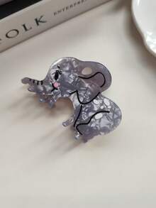 1pc Unique Faux Animal Claw Acetate Clips, Penguin, Lion, Puppy, Duckling, Elephant, Large Hair Clips, Hair Claw, Women Hair Accessories Women Claw Clip - Multicolor - View 10