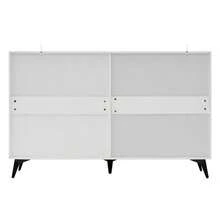 White Sideboard, 160 Cm Wide, Multifunctional Sideboard, Chest Of Drawers, Highboard With Adjustable Shelves, 4 Doors, Metal Legs - 白色 - 查看 9