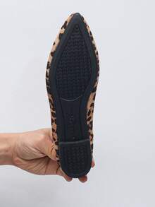 Große Größen 35-45 Damen Spitzschuh Slip-On Ballerinas, neue Herbst Outdoor Alltags Lässig Loafer, modische weiche Boden Arbeits- und Fahrschuh Mokassins, vielseitige Flache Schuhe zum Kombinieren mit Kleidern - Hellbrauner Leopardenprint - Übersicht 7