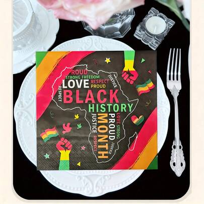 Black History Month Guest Paper Napkin Black History Month Disposable Hand Towel Heritage Holiday Bathroom Napkin For Juneteenth Kwanzaa Party Table Decor