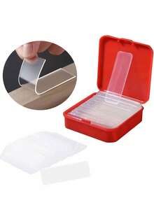 60件/組 多用途雙面膠帶－透明可移除防水掛條，適用於懸掛裝飾品、春聯、膠帶、透明膠帶、照片和時鐘。多用途迷你雙面膠帶，可重複使用透明膠帶。 - 彩色 - 查看 8