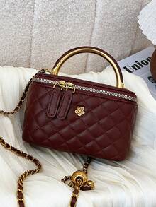 Fashionable Retro Chic Versatile High-End Women Handbag & Shoulder Bag - Burgundy - View 1