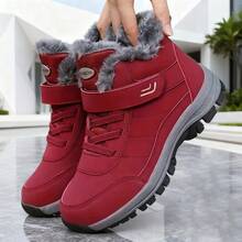 Women's Winter Warm Outdoor Hiking Boots With Fleece Lining - 紅色 - 查看 4