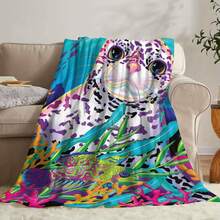 1pc Whimsical Unicorn & Cheetah Print,Colorful And Cute Animals Fleece Blanket - Soft, Lightweight & Durable Flannel Throw With Vibrant Rainbow Colors, 280gsm For Him And Her, Perfect For Naps, Camping, Travel, Home, Daily, Office Decoration, Birthdays Anniversary, Valentine's Day, Thanksgiving Day, Christmas, Halloween, Mother's Day, Father's Day, Wedding, New Year Gifts, Personalized Ideal Gifts For Her, Him, Family, Boyfriend, Girlfriend, Father, Family, Mother, Lover, Daughter, Son, Grandpa, Grandma, Friend, Classmate, Pet. Sofa,Bed,Car,Bedroom,Living Room,Office,  Outdoor Camping, Beach,Wall Decoration - 多色22 - 查看 1