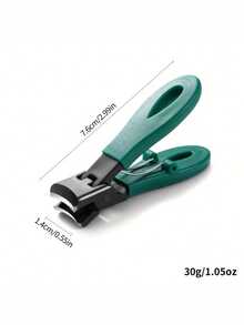 Modern Stainless Steel Toenail Clipper, 25° Angled Blades - Splash Resistant Design For Thick/Ingrown Nails, Ergonomic Non-Slip Handle, Black And Green (Holiday Green Handle) - Foot Care Tool