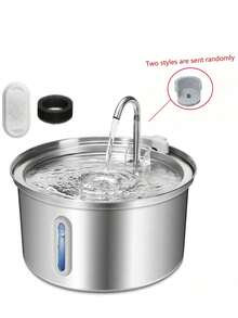 3.2 Gallon Stainless Steel Cat Water Fountain, Equipped With Ultra-Quiet Water Pump, Filtration System, Water Level Window And Faucet, Suitable For Indoor Pets Like Cats And Dogs - Multicolor - View 13