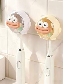 1pc Astronaut Children's Toothbrush Holder, Cartoon Big Mouth Wall Sticker, Bathroom Toothbrush Holder, Wall-Mounted No Drilling Required, Home Electric Toothbrush Holder - Multicolor - View 5