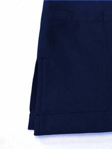 黑色V领短袖医用工作服套装，医生和护士适用的医疗制服 - 藏蓝色 - 查看 5