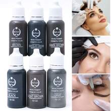 6pcs 100% Plant-Based Tattoo Pigments, Suitable For Eyebrows, Lips And Eyeliner Application - Multicolor - View 5