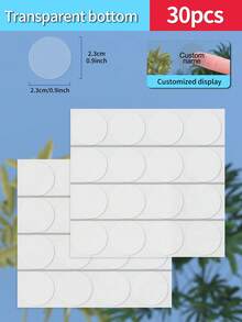 Customized 30/60/120/240/360/480pcs Transparent Waterproof Name Labels - White/Clear/Holographic/Rainbow Customized Stickers, Various Sizes Of Labels, Customizable Text,Office Decor