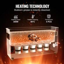 Limpiador ultrasónico de armas  de 10 l, máquina de limpieza ultrasónica profesional de 300 W con temporizador y calentador, limpiador ultrasónico digital de 40 kHz con cesta para piezas de armas, balas y suministros militares - 10 litros - Ver 4