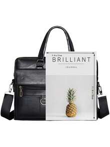 男士商务高端公文包休闲斜挎包男士包新款手提包单肩大容量电脑包圣经包办公包复古