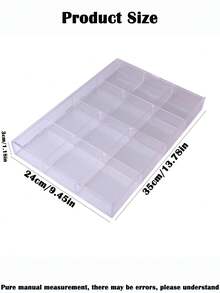 1个透明亚克力多格收纳盒，12个隔层，可作珠宝盒、发夹及配饰展示盒、手镯及手链收纳盒，也可用于卧室梳妆台抽屉收纳，是居家收纳的必备品，尤其适合秋冬季家居收纳整理。 - 白色 - 查看 2