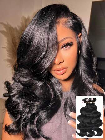 Bundles Body Wave Yaki Straight Synthetic Hair Sew In Weave Bundle Body Hair Extensions For Natural Color