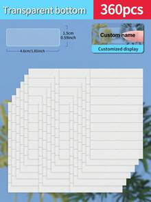 Customized 30/60/120/240/360/480pcs Transparent Waterproof Name Labels - White/Clear/Holographic/Rainbow Customized Stickers, Various Sizes Of Labels, Customizable Text,Office Decor
