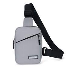 Bolso cruzado práctico y sencillo para hombre, bolso de pecho de un hombro, bolso cruzado para teléfono, adecuado para uso diario y viajes ZBIE - Gris - Ver 14