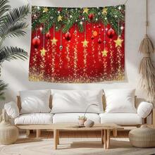1 szt. dużego, wzorzystego, świątecznego gobelinu, duży, dekoracyjny materiał do powieszenia, dekoracja domu, świąteczny prezent na imprezę, tło do transmisji na żywo, do salonu hotelowego z torbą montażową