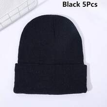 5pcs Set Of Beanies, Stylish And Versatile, High-Elasticity Solid Colors, 5-Color Set, Create Different Style Outfits Every Day, Unisex Christmas Winter Ski Hats For Warmth And Windproof Protection, Ideal Gift Choice - Multicolor - View 16