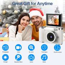 Digital Camera With 8X Digital Zoom For Vlogging 2.4'' IPS Screen Rechargeable Camera Professional Photography Camera For Teens Swith Card Reader And OTG Support Ideal For Taking Photos, Recording Videos, And Webcam Use Perfect For Graduation Season, Thanksgiving, Christmas, And New Year Gifts
