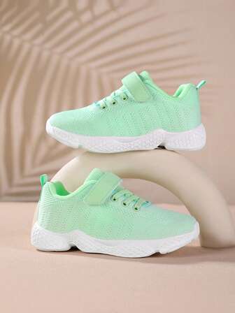 Zapatos deportivos para niños y niñas, transpirables, de malla ligera, con suela suave, antideslizante, con amortiguación y rebote, con cierre de gancho y bucle, para primavera/otoño