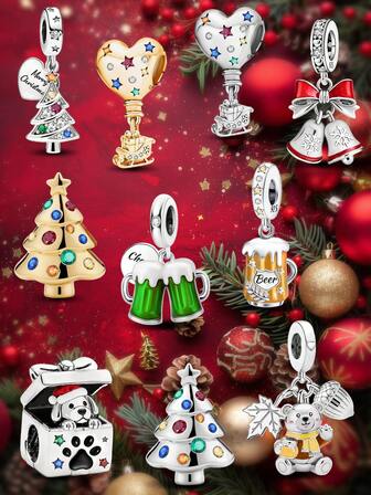1Pc Fashionable 925 Sterling Silver Christmas Bell Pendant Christmas Gift Charm Bead Fit For Women Bracelets Bangles DIY Jewelry Making Fine Jeweller