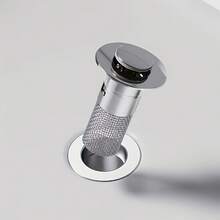 1 Retractable Sink Drain Plug With 304 Stainless Steel Mesh + Chrome-Plated Plastic Bathroom Hair Filter, Suitable For 1.34- 1.57inch Outlet Diameter, Anti-Clogging Drain, Sink Hair Filter, Detachable Drain Cover, Stainless Steel Hair Filter, Chrome Surface Treatment, Fashionable Drain Accessories, Durable Stainless Steel Mesh, Rust-Proof Structure - 銀色 - 查看 3