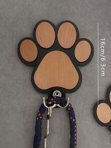 豪华木质双头狗绳挂钩 | 爪印绳架，实木贴面，非常适合走廊或杂物间，手工制作毛巾和衣物挂钩，也适用于卧室和浴室装饰