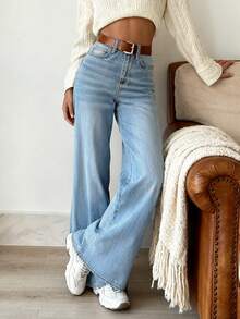 Pantalones vaqueros casuales de unicolor con bolsillo, cremallera y botón, estilo picante de chica de moda, no elásticos, con bolsillo de enchufe para mujer; adecuados para la vuelta al colegio, uso diario, uso en casa y vacaciones de ocio