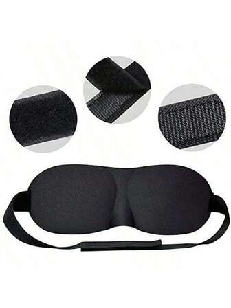 1 Stück Schwarze 3D Schlafmaske, weich und leicht aus Seide, bequem und verstellbar für Reisen, Schlafmasken, einfach zu transportieren, Schlafmasken und Schnarchen, Gesundheit und Haushalt, Schlaf und Schnarchen