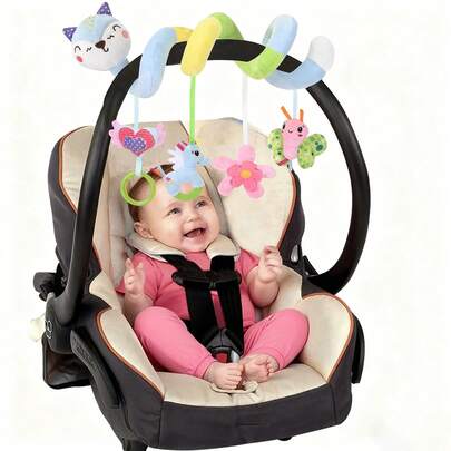 Baby Comforter Plush Rattle Hanging Doll, Car Seat Spiral Doll (Some Accessory Colors Random)