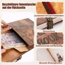 OUR ADVENTURE BOOK A Adventure Book 180 Pages Scrapbook Photo Album,Retro Style Embossed Letter Leather Cover Travel Diary Journal Scrap Book For Couples,Memory Book For Anniversary Wedding,Valentines Day Gifts - 棕色 - 查看 7