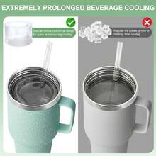 Ice Cube Tray For Tumbler Cup 30Oz, 3 Pcs Silicone Cylinder Ice Mold With Lid And Bin For Freezer, Easy Fill And Release Ice Maker For Whiskey, Cocktail - 薄荷綠 - 查看 5