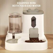 Automatic Cat Feeder - 2-In-1 Metered Feeding - Ensures Your Pet's Healthy Diet - Cute And Fun Water And Food Dispenser - Yellow - View 4
