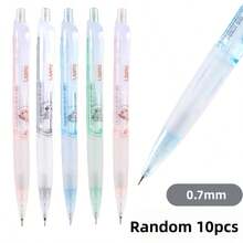 Random 10Pcs Erase Push-Button Automatic Pencil, High-Quality Creative Student Stationery Pen, Cute Erase Automatic Pencil, 0.7mm Student 2B Pencil, No To Sharpen The Core, Replaceable Core Push-Button Automatic Core, Smooth Writing, Built-In Eraser, Suitable For Adult And Student Creation, Family Drawing, Christmas Card Coloring,Office Signature Supplies, Giftery For Family, Friends, Colleagues, Boys, Girls, School Supplies