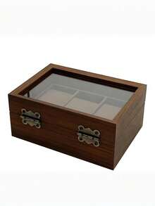 This Luxurious Men's Watch Case, Crafted From Walnut Wood, Combines Display And Storage Functions. It Is Stackable And Features A Clear Tempered Glass Lid. An Ideal Gift For Father's Day Or Other Special Occasions, It's Also Perfect For Dads/Boyfriends To Use Every Day. - Multicolor - View 9