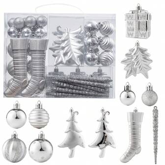 38Pcs Christmas Ball Party Favors, Multi-Item Party Favor Packs For Christmas, Shatterproof Christmas Ball Ornaments Set, Christmas Party Favors Bulk For Christmas Tree Party Holiday Indoor Decor