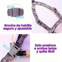 Correa Pechera Tela Ajustable Diseño Conejo Mascota Pequeñas - Lila Púrpura - Ver 4