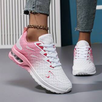 New Women Elegant Comfortable Versatile Casual Breathable Shoes, Lightweight Fashion Sneakers, Gradient Sports Shoes, Lace-Up Casual Athletic Shoes, Suitable For Various Sports Scenarios Including Running, Fitness, All Seasons