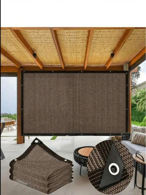 1 PC Shade Cloth Outdoor Sun Shade With Grommets, Premium Sunshade Fabric Fence - Durable, Tear-Resistant, And Easy To Install For Balcony, Courtyard, And Swimming Pool - Provides Excellent Sunblock, Shade, And Privacy With Taped Edge And Grommets