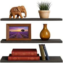 Repisas Flotantes de Madera de  Set  Estantes para Pared Minimalistas Resistentes Modernas y Fáciles de Instalar Ideales para Cocina Baño Cuarto y Oficina Color - Italia - Ver 13