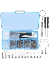 Upgraded Eyeglasses Repair Kit, Includes Screws, Eyeglass Screwdriver, Nose Pads, Earpieces, Sunglasses Tweezers, Eyeglasses & Watch Repair Tools - Multicolor - View 11
