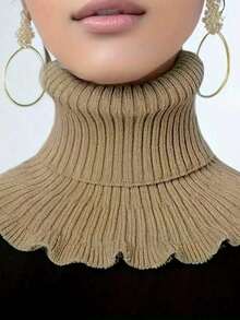 1/2pcs Women's Winter Scarf, Soft Polyester Fiber, Elegant Design, Elastic And Warm, Knitted Scarf, No False Hair