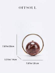 White Bridal Wedding Party Bag With High-End Pearl, Acrylic & Marble Design, Elegant Handbag/Shoulder Bag For Women, Suitable For Party, Banquet, Beach Holiday - Cà phê - Xem 4